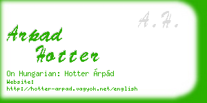 arpad hotter business card